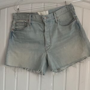 MOTHER Faded Blue Jean Shorts